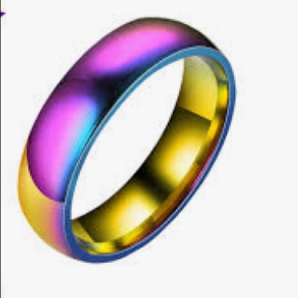 Smooth Rainbow Ring Size 9(19) Gay Pride - Picture 3 of 7